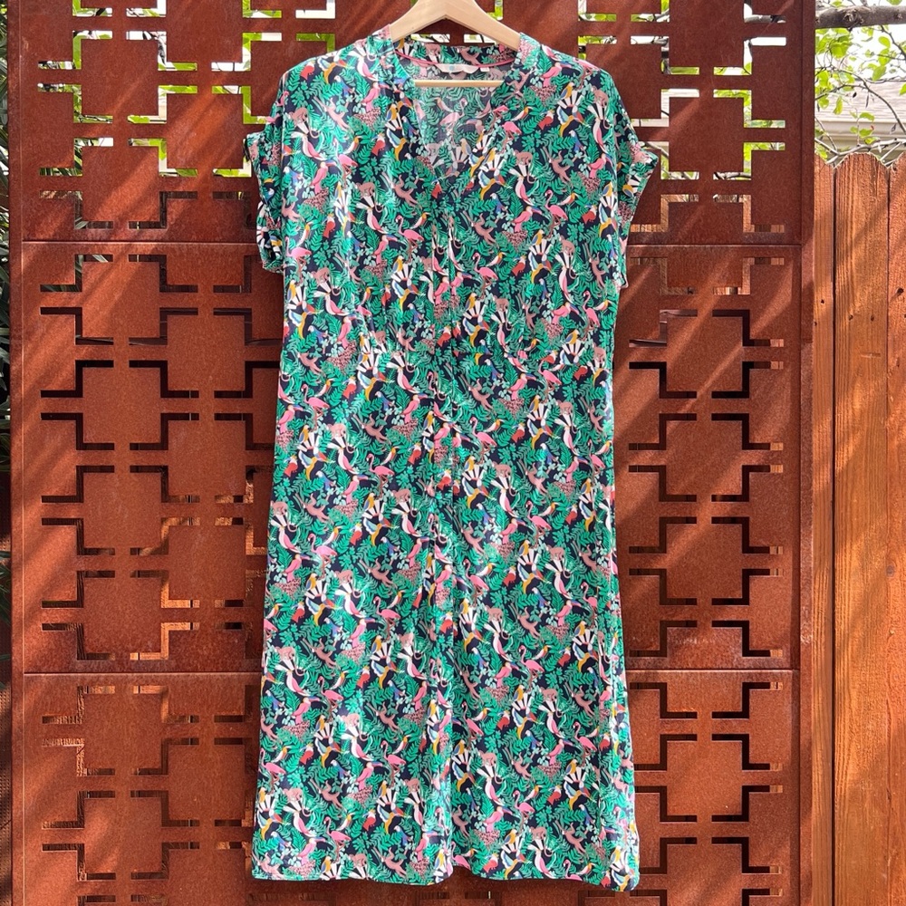 Boden Women’s Lightweight Safari and Jungle Print Button Down Midi Dress